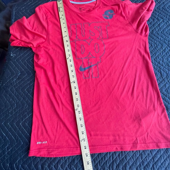 Nike Shirt Mens Large Red Just Do It Warriors Tee Dri-fit Short Sleeve - Picture 12 of 13